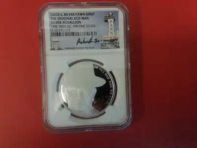 Gold & Silver Pawn Stars "Old Man" 1oz Graded Silver Round Medal, View more