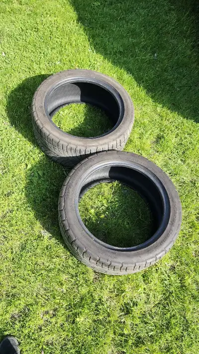 2 tires, Used for 1 season like new still 8.5mm left Try your trades.