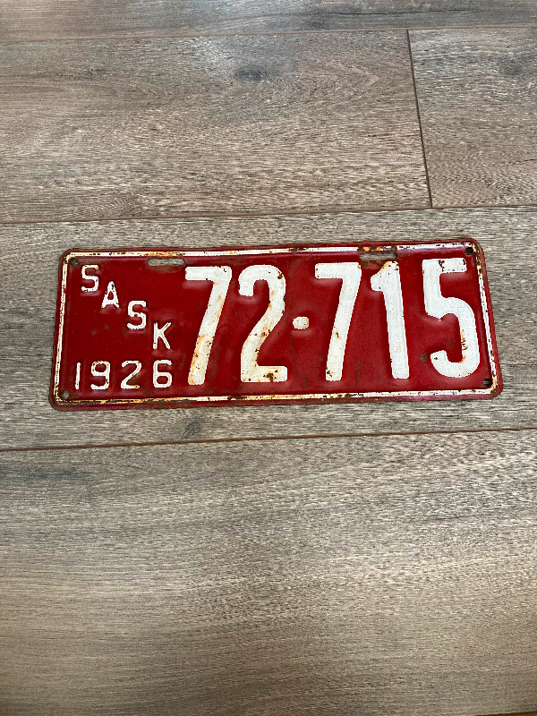 1926 Saskatchewan license plate in Arts & Collectibles in Prince Albert