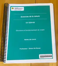 Cahier Simon de Sousa biologie