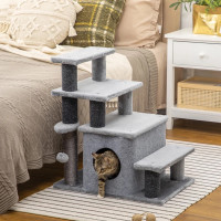 Cat Stairs Pet Steps for Couch Bed with Scratching Posts Condo B