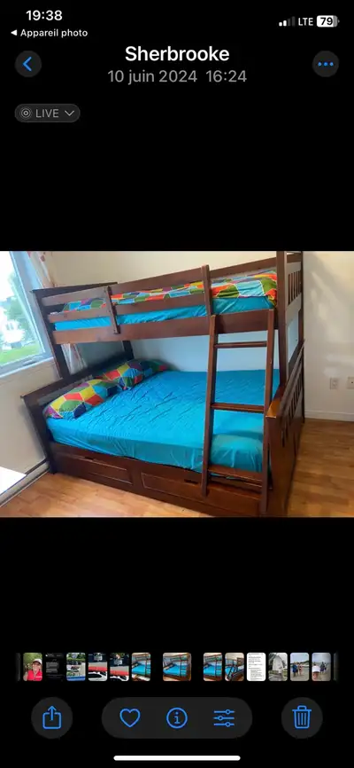 Lit superposé simple/double en bois, View more