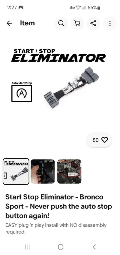 Fits 2021-2024 ford bronco sport. Saves your starter from early wear. it remembers the last position...