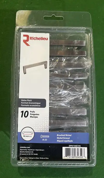 Richelieu modern cabinet pulls (10 pack) - Brushed Nic, View more