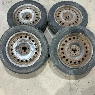 $100 for all four 225/55/17 Michelin Xice3 snow tires with steel rims 5x114.3 Tires have about 60% t...