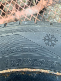 185 65 R15 4 WINTER TIRES AND RIMS