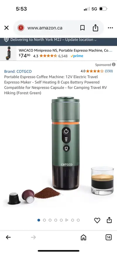 COTGCO portable espresso coffee machine, View more