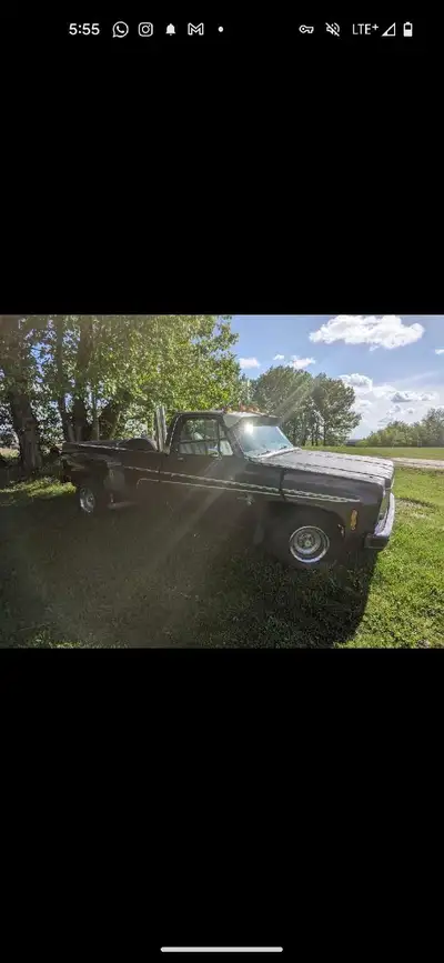 Chevy Dually 1973 1/2 ton. Hot 350 engine . 4 speed 6 new tires. 45 years ownership Very clean. Plea...