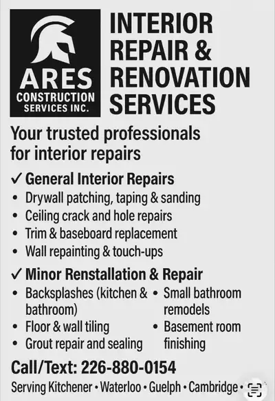 Interior / repairs / minor renovations / Handyman Services, View more