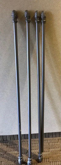Set of Four Adjustable single curtain rods