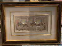 Italian Art - 925% Silver Framed Last Supper