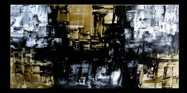 Gold Rush 48"x24" Original Art Gold Abstract Painting on Canvas in Home Décor & Accents in Saskatoon - Image 4