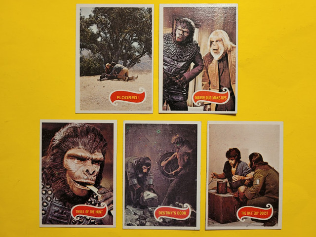 5 Planet of the Apes 1970s TV series TOPPS collector cards in Arts & Collectibles in Fredericton