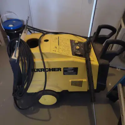 Hot water pressure washer. Burner smokes quite a bit when heating. Inlet water check valve sticks a...