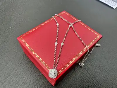 #617 - 14kt White Gold, Diamond Pendant / Necklace 18”, View more