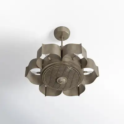 Budd 31" 6-Light Fandelier with Remote Control Silver Patina, View more