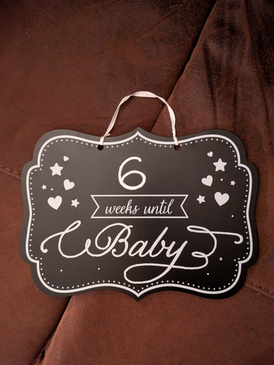 Babay shower sign saying  'Weeks Until Baby', View more
