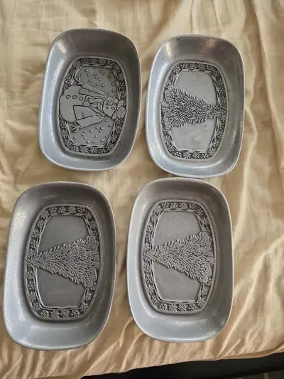 Christmas pewter handcrafted plates, View more