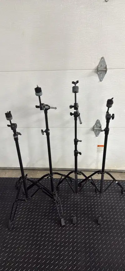 four pearl black cymbal stands , View more