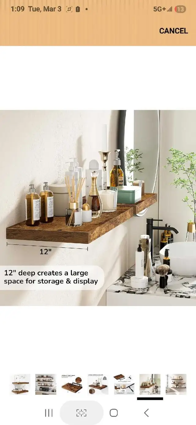 Deep Rustic Wooden Wall Shelves - Extra Deeper & Thicker Wall Mo in Home Décor & Accents in Markham / York Region - Image 6