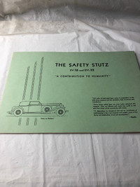 VINTAGE 1933 THE SAFETY STUTZ SV-16 & DV32 SALES BROCHURE #M0688