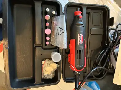 Jobmate Rotary Tool Kit. Electric. Variable speed, on/off switch, Spindle lock button, replaceable m...