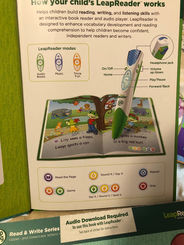 Leapfrog LeapReader Pen with Learn to Write Letters Workbook in Children & Young Adult in Kingston - Image 2