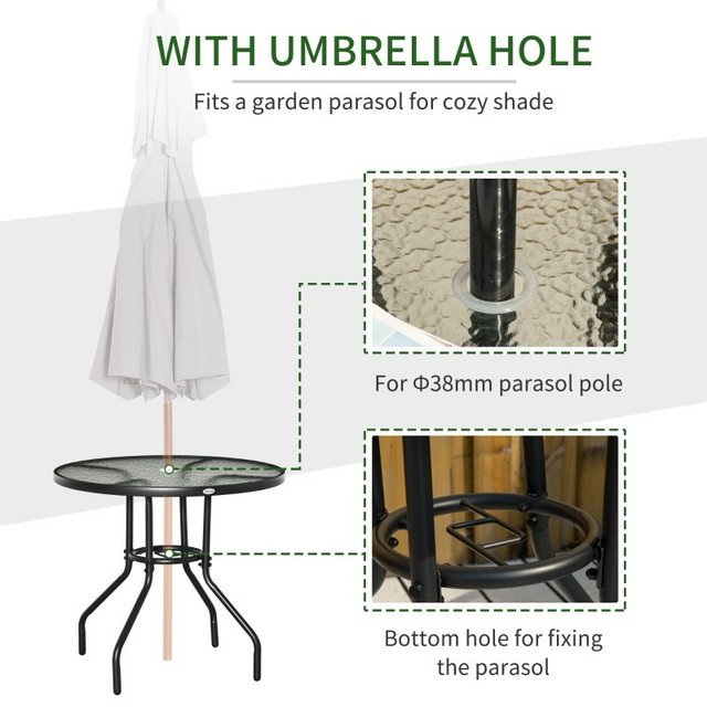 Patio Table，31.5" Round Outdoor Dining Table Coffee Side Bistro  in Patio & Garden Furniture in Markham / York Region - Image 4