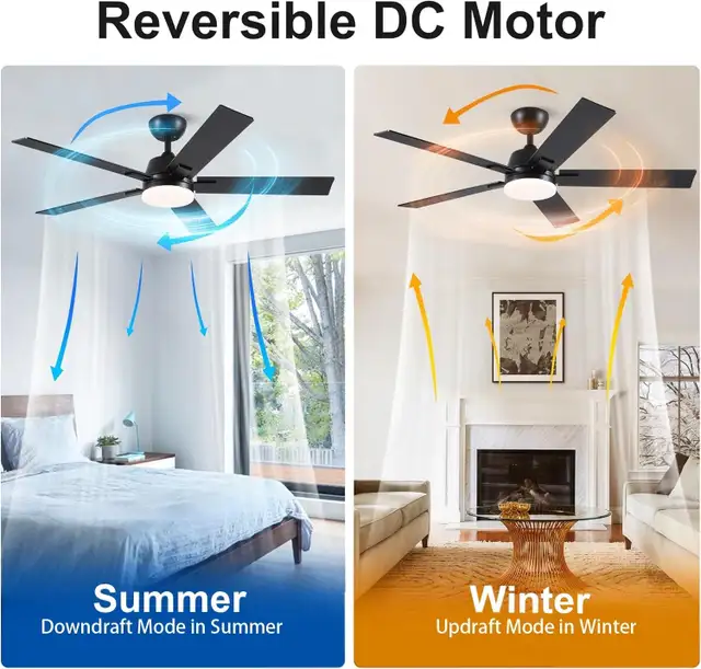 Rayqueen 52" Modern Ceiling Fan – DC Motor, LED Light, Remote Co in Indoor Lighting & Fans in Mississauga / Peel Region - Image 6