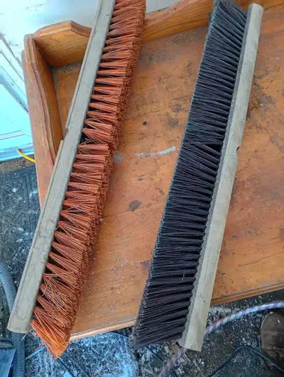 2 long stuff bristled broom heads , View more