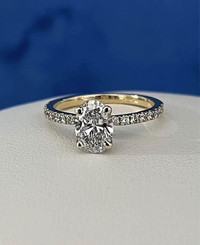 18K Gold 1.09ct. Oval Diamond Engagement(VS2/F) Appraised $8,165