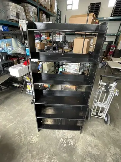 BOOKSHELF -BLACK - 6 FOOT TALL - 3 FOOT WIDE, View more