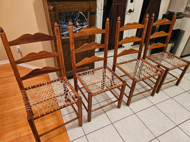 Four Vintage Ladder Back Chairs. in Chairs & Recliners in Gatineau