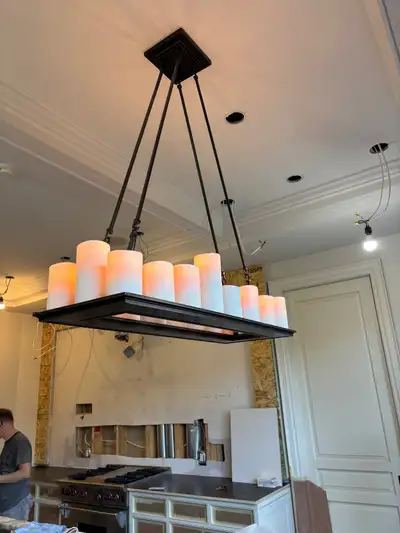 Modern Candle-Style Linear Chandelier, View more