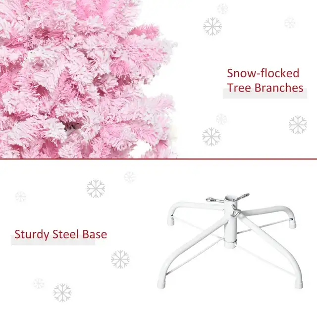 5 FT Snow Flocked Artificial Christmas Tree, Pencil Xmas Tree wi in Holiday, Event & Seasonal in Markham / York Region - Image 7