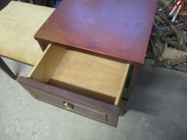 1970s MID CENTURY MODERN ALL WOOD TELEPHONE DESK BENCH SEAT $50 in Arts & Collectibles in Winnipeg - Image 3