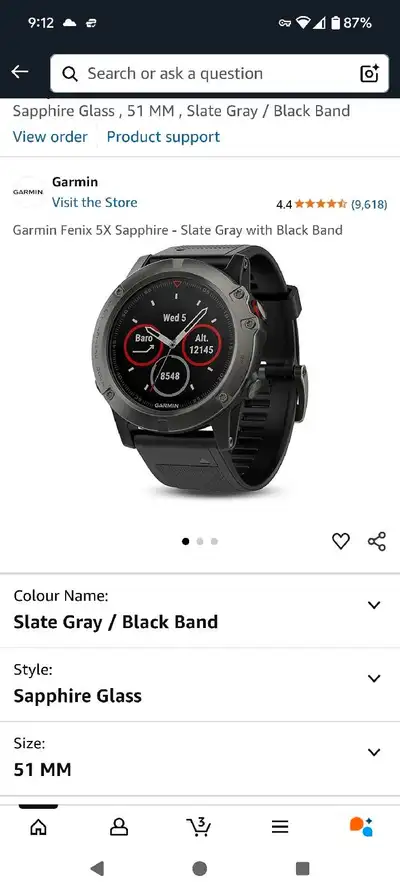 Excellent watch for jogging, biking, etc. Works perfectly and long battery life. Extra strap include...