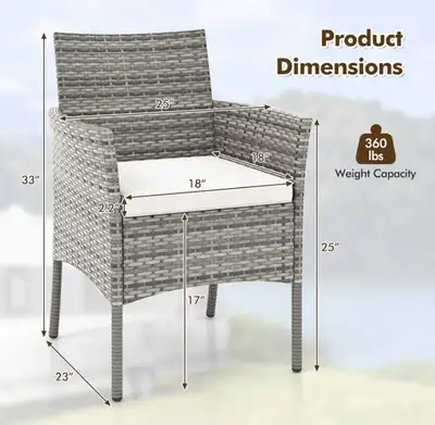 Wicker Patio Dining Chairs Set of 2,, View more