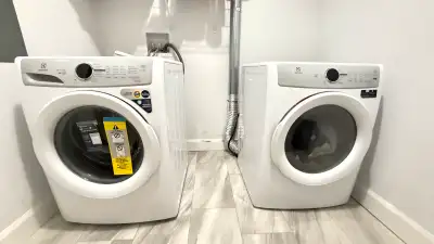 Top-of-the-line Electrolux 3 Series stackable washer (5.1 cu. ft.) + dryer (8.0 cu. ft.) Bought from...