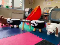 Petit bancs pour enfants en forme d’animaux
