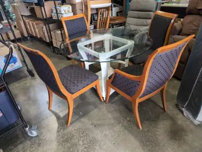 GLASS TOP TABLE 4 AMAZING CHAIRS, View more