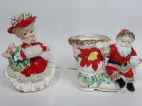 Pair of Vintage Christmas Porcelain Figurines