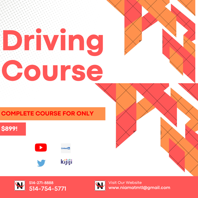 Class-5, car Driving full course with SAAQ approved school.64645243884546123