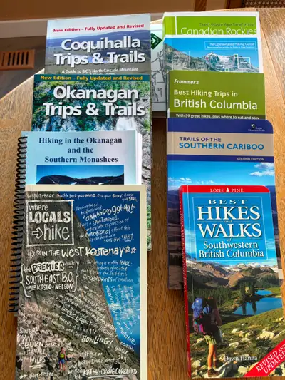 Collection of 19 hiking, biking and kayaking books., View more