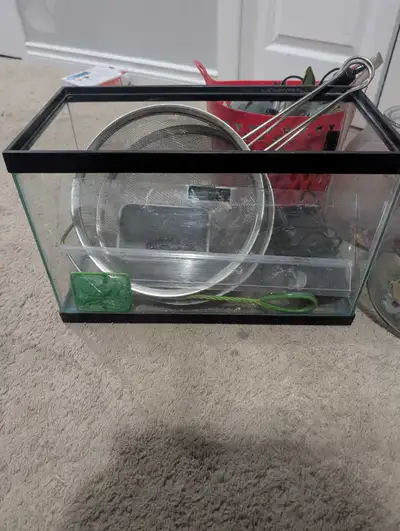 I'm selling a variety of used fish tanks. They vary in size, shape, and come with accessories like f...