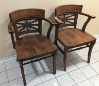 Unique Mid-Century Solid Oak Wooden Krug Chairs - Refinishing/Re