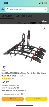 Road-Max RMBR4 Hitch Mount Tray Style 4 Bike Carrier