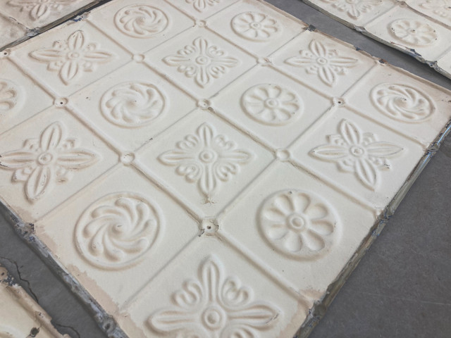 Salvaged Antique Embossed Tin Ceiling Panels 24" x 24" in Other in Edmonton - Image 2