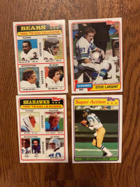Four mint 1981 Topps football cards
