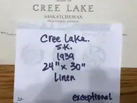 Cree Lake SK. and surrounding area linen bound map, 1939,vintage